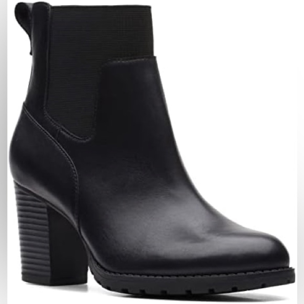 Verona Leather Comfort Block Heel Bootie
